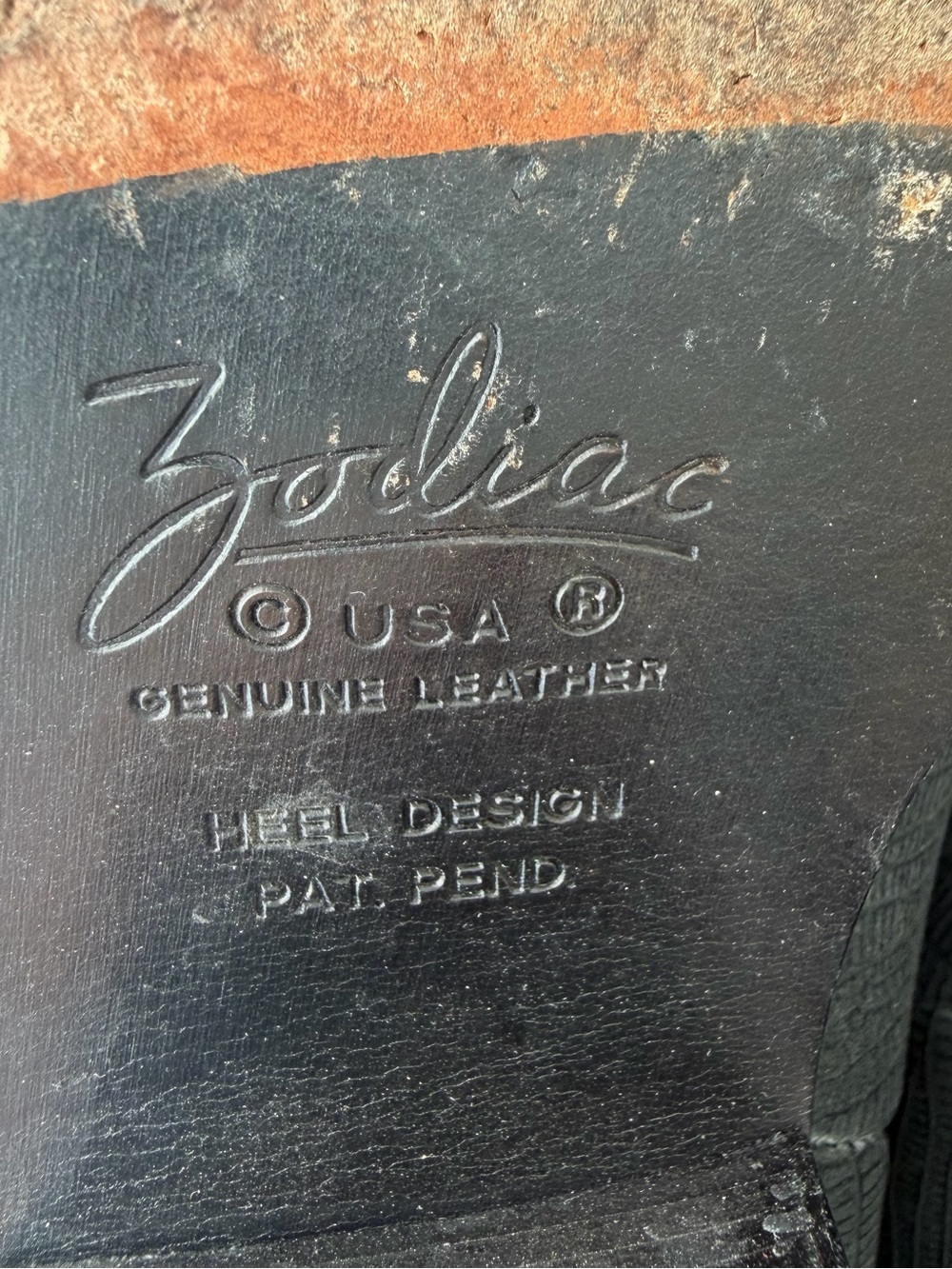 Vtg Zodiac Cowboy Boots Women’s size 7.5 Black Made In USA Retro Leather Texture - Picture 8 of 11